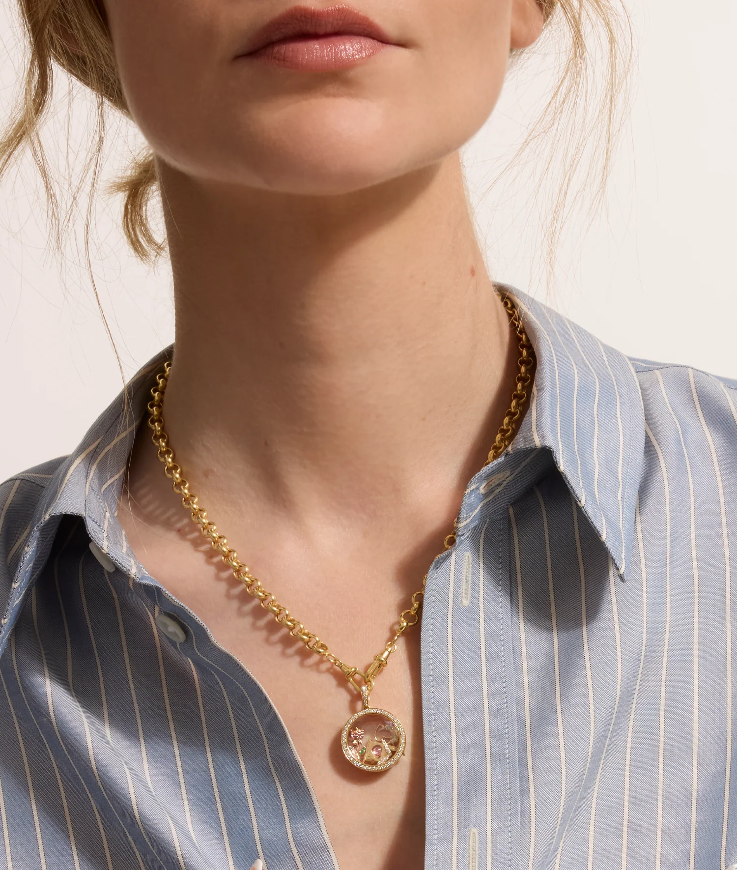 Pink Sapphire Rose Charm - Image 4