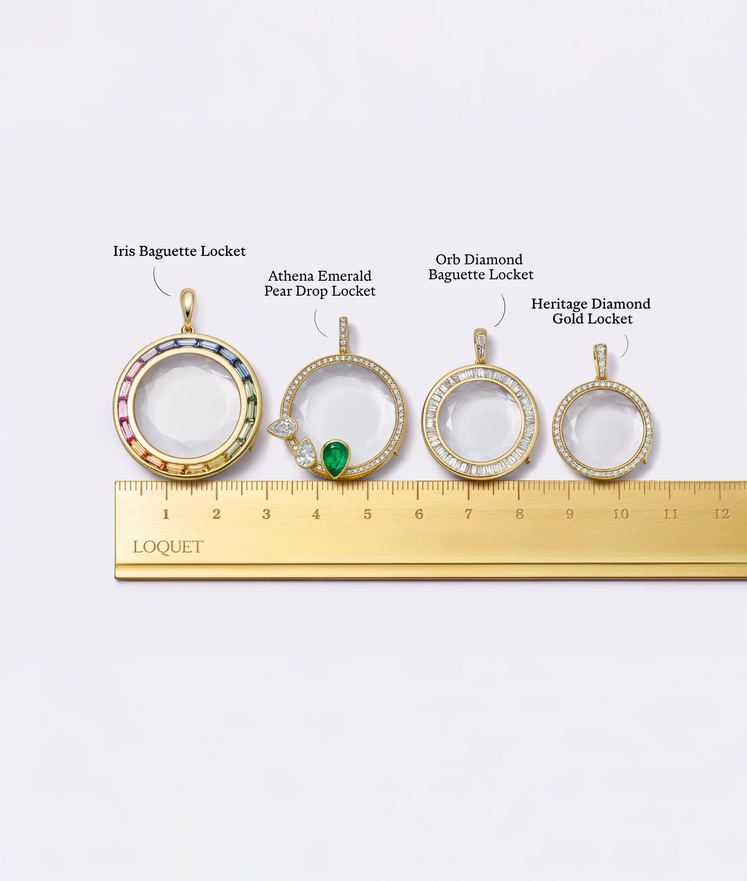 Orb Diamond Baguette Locket 18k - Image 5