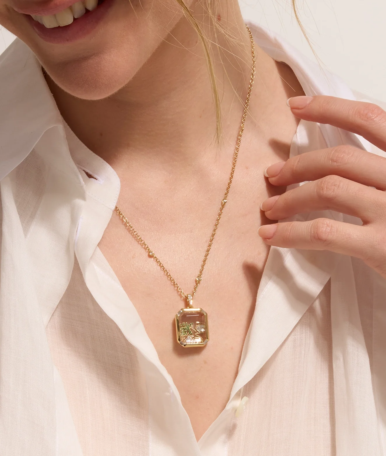 Diamond Gold Necklace 18 Inch 18k - Image 4