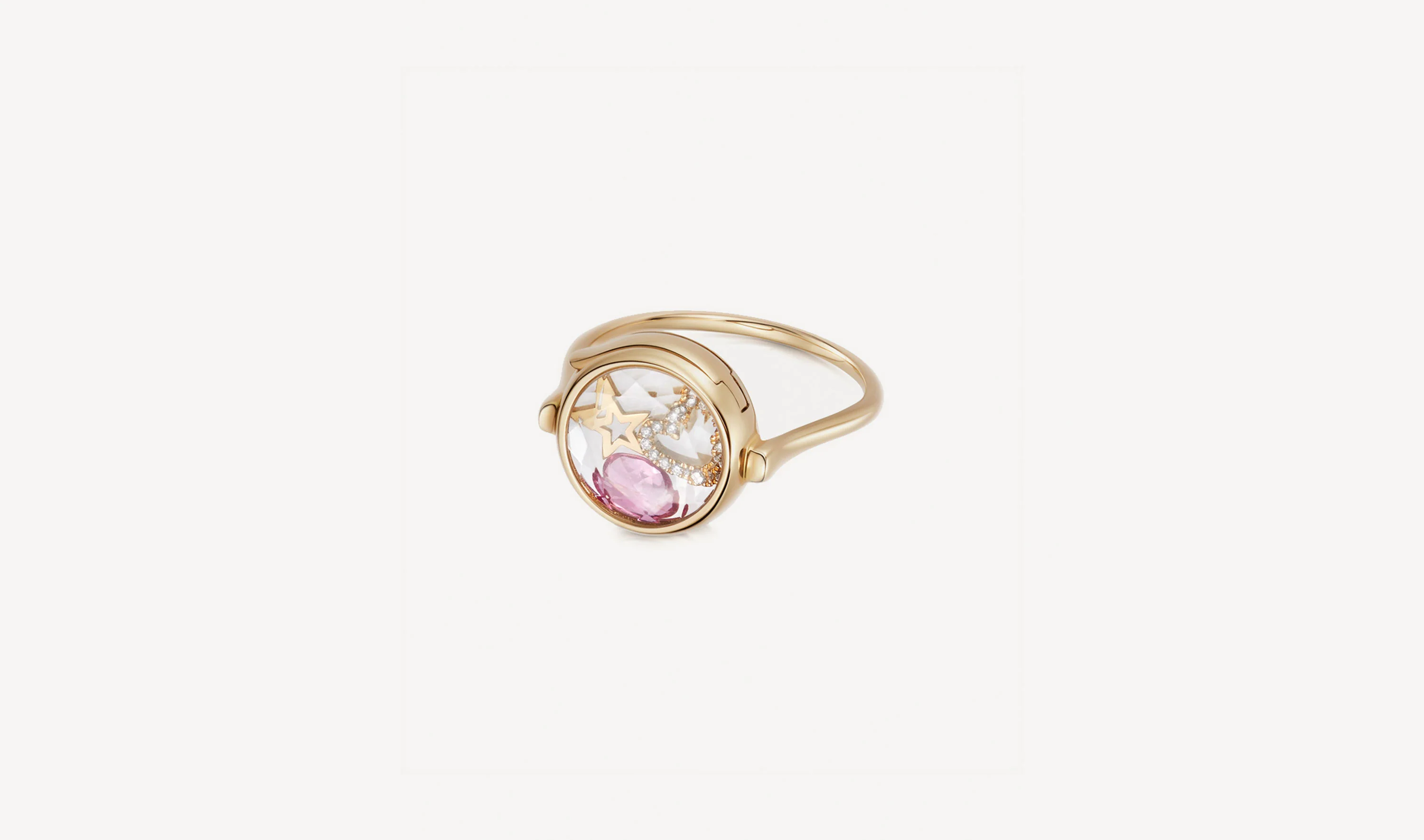 Faceted Round Locket Ring 9k - Image 3