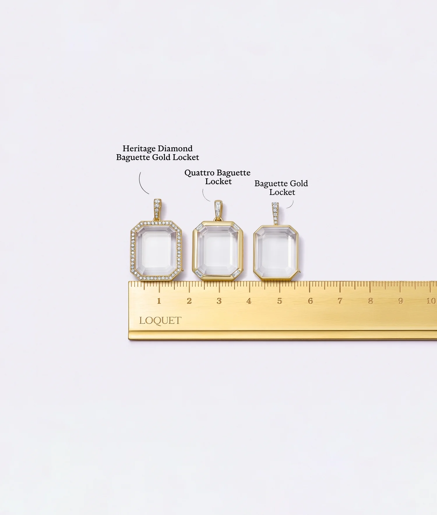 Heritage Diamond Baguette Gold Locket 18k - Image 5