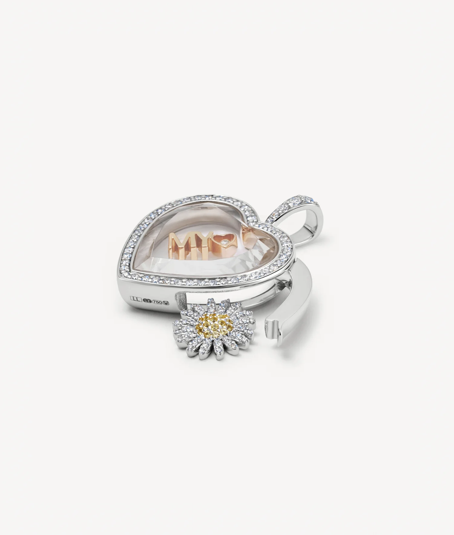 Heritage Diamond Heart White Gold Locket 18k - Image 3